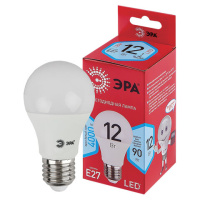 Лампа светодиодная ЭРА, 12(70)Вт, цоколь Е27, груша, нейтральный белый, 25000 ч, LED A60-12W-4000-E2
